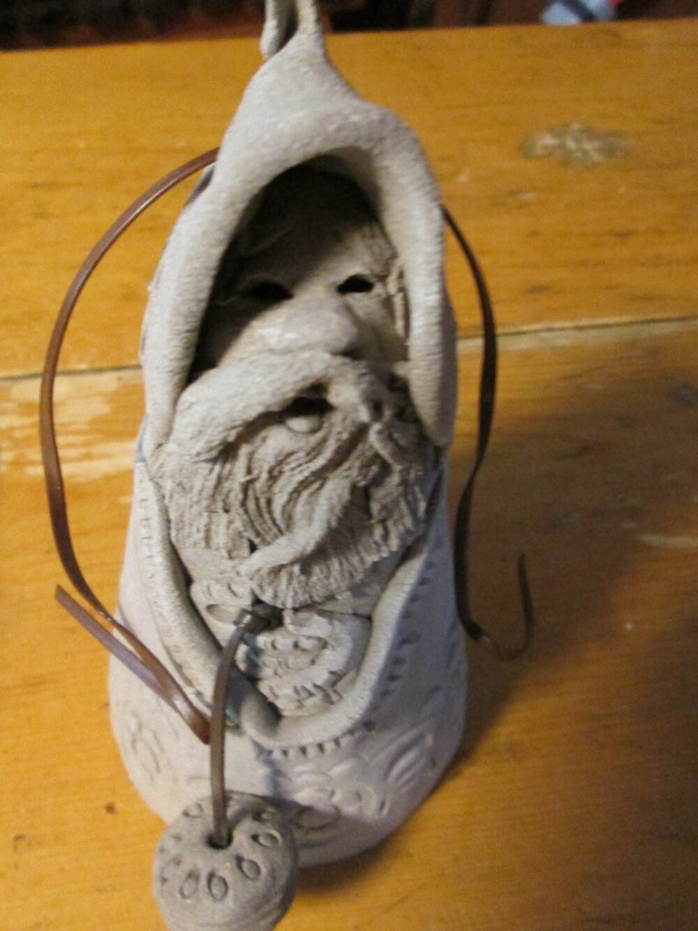 folk art artist made signed Gnome bell 4 in awesome folk art